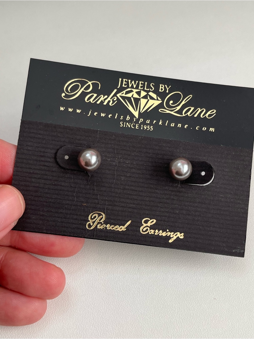Jewels by Park Lane Faux Pearl Rhinestone Pierced Earrings New on Card